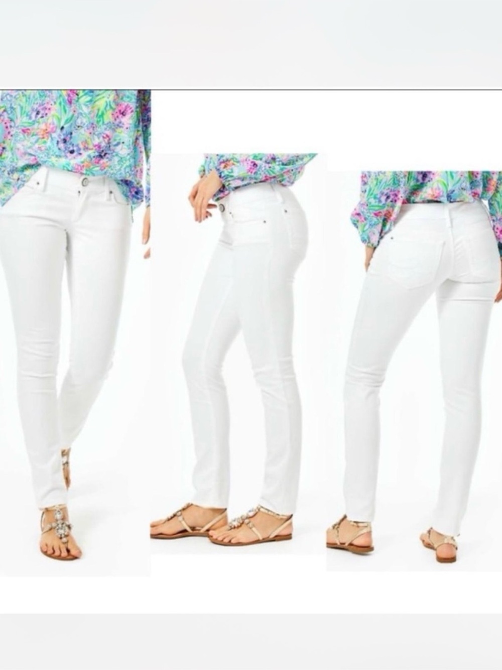Lilly Pulitzer Resort White Worth Skinny Pants Sz 14 like new